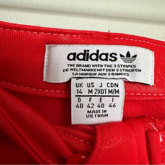 Adidas Women Originals x Fiorucci Jacquard Trefoil Red Mini Skirt - Picture 7 of 9